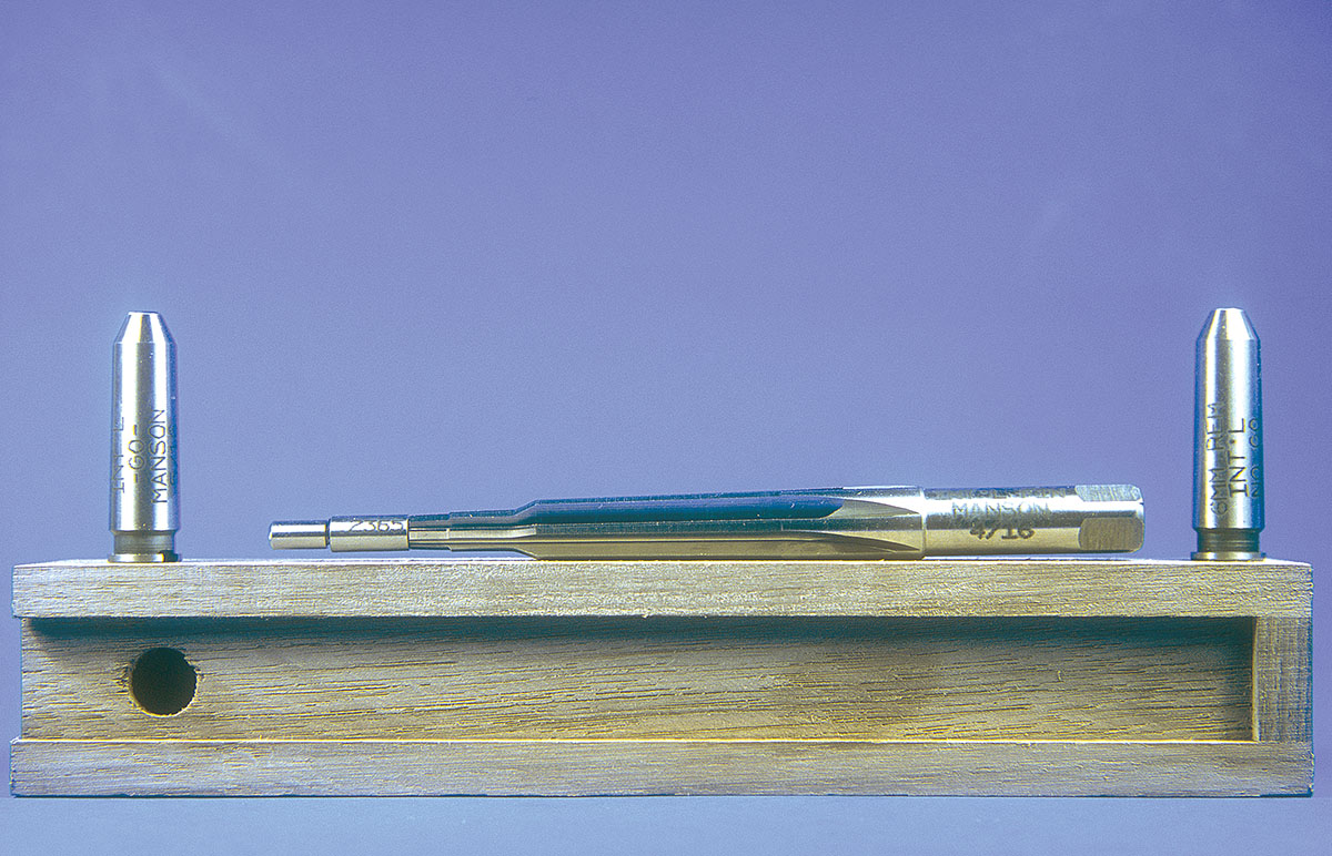 Dave Manson provided a reamer and “go” and “no-go” gauges for the conversion of a Model 700 243 Winchester to the 6mm Remington International.